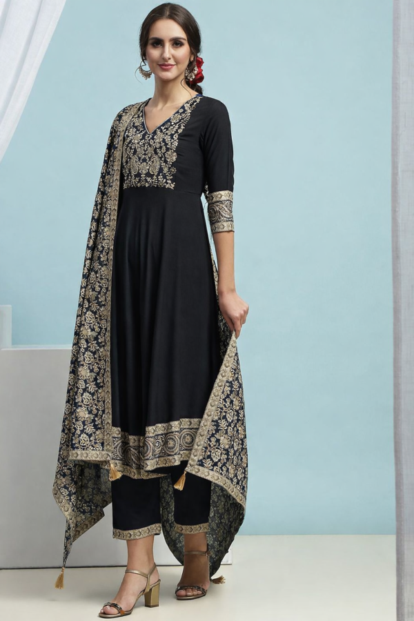 Black Printed Kurta Set with Dupatta (Copy)